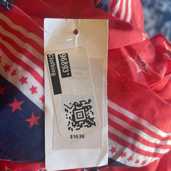 Collection‎ 18 flag stars & stripes scarf kimono super sheer long flowy 4th July - Picture 7 of 7